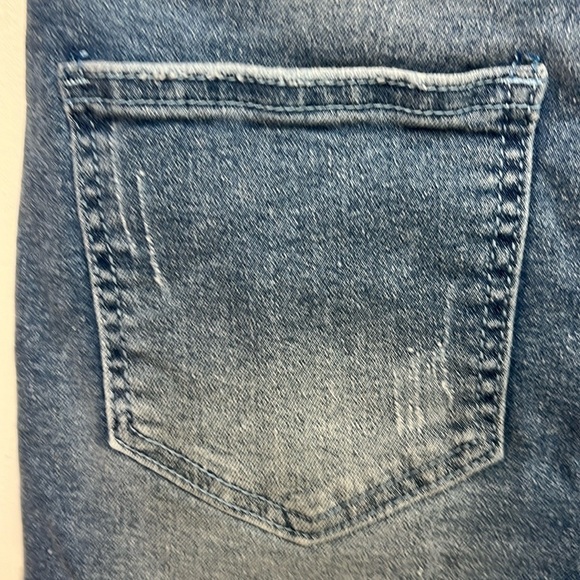 Lace Trim Denim Shorts, Sexy Jean Hotpants, Blue With White Lace Detail, Sz.M - Picture 10 of 13